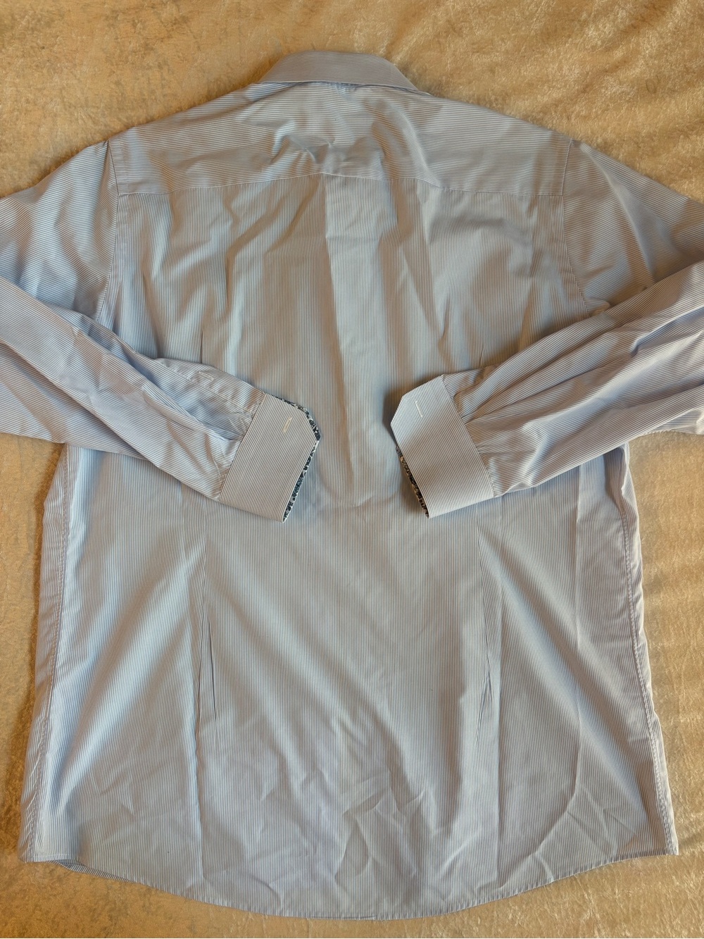 Eton Light Blue Dress Shirt with Floral Contrast Trim - Picture 5 of 5